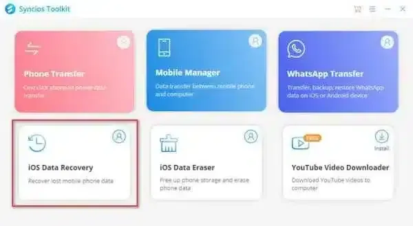 Syncios Data Recovery 1.3.0 Portable Screenshot